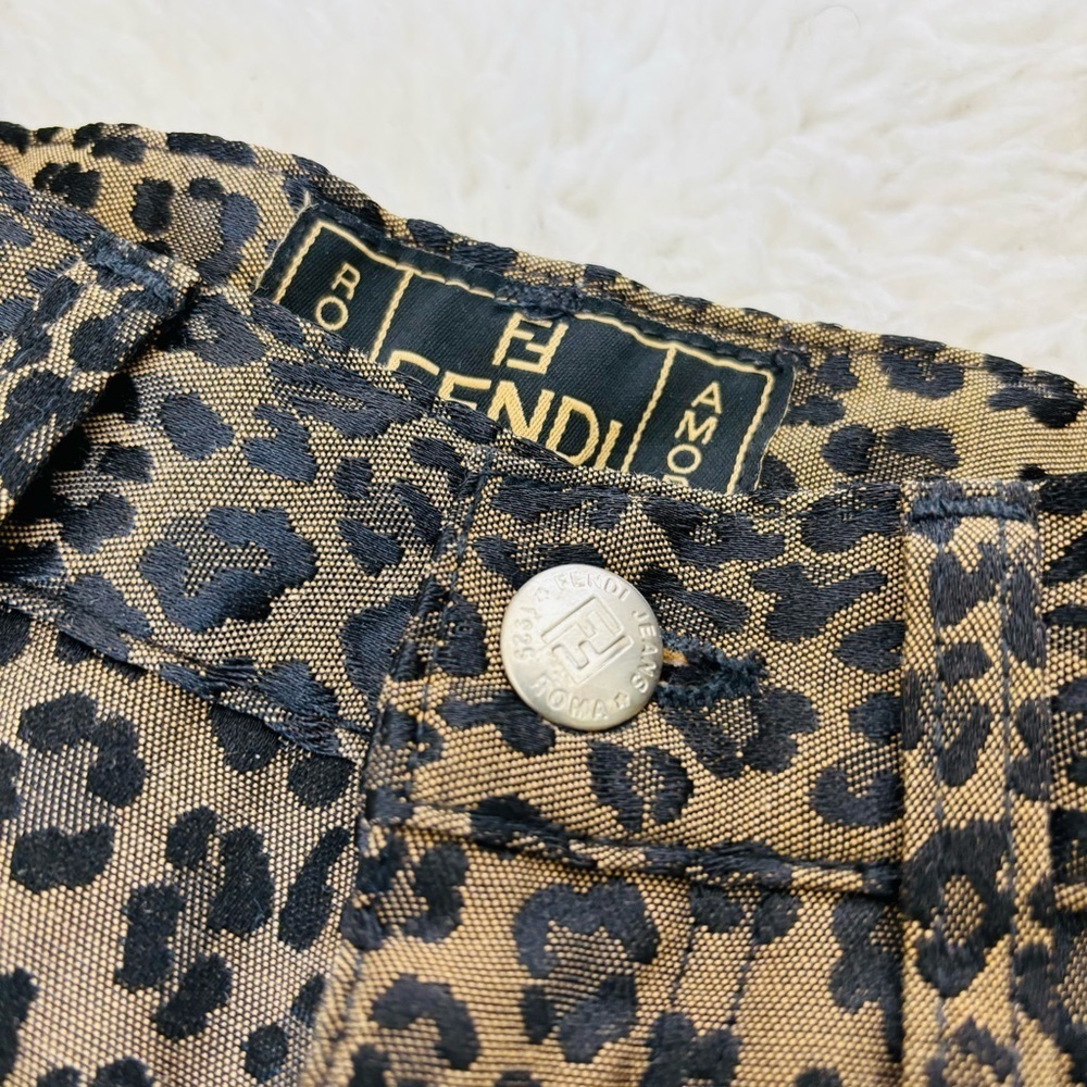 Fendi Leopard Cheetah W/ FF logo Pants size EU42 US 28 - Picture 3 of 15